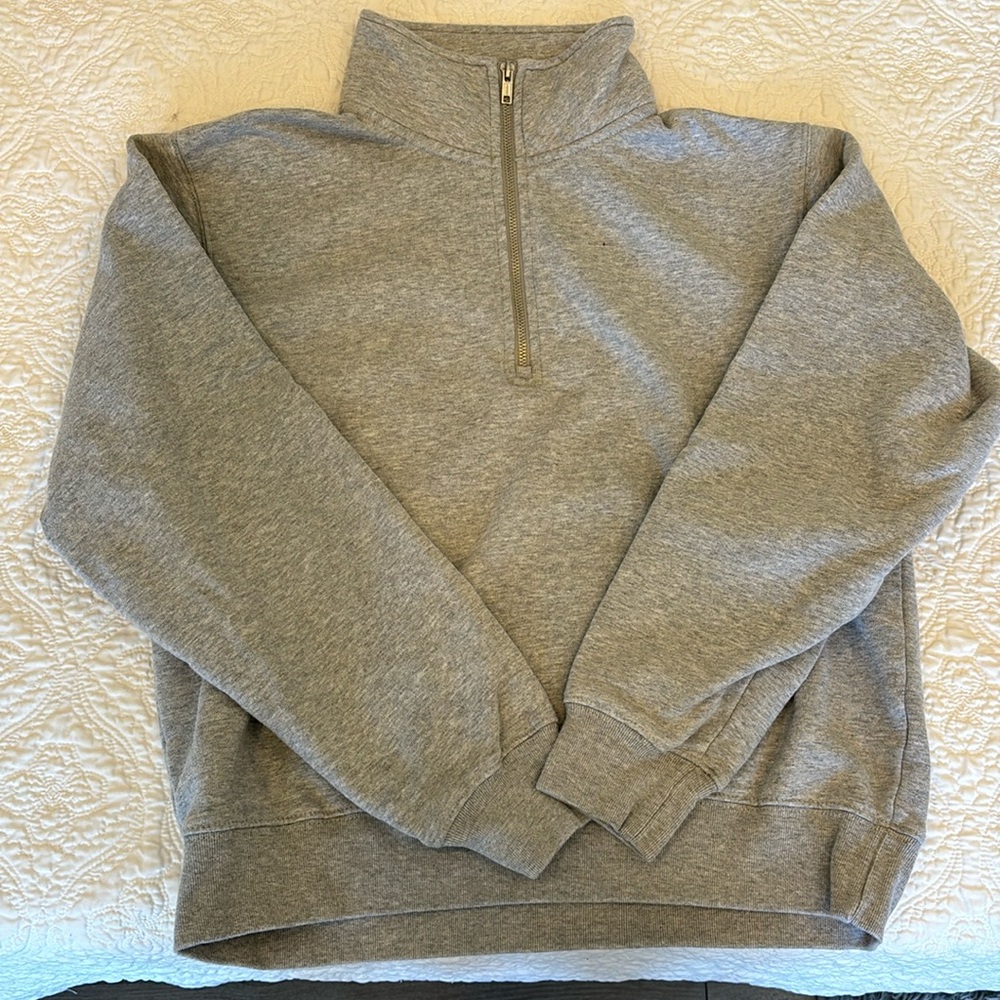 Brandy Melville heather grey quarter zip one size